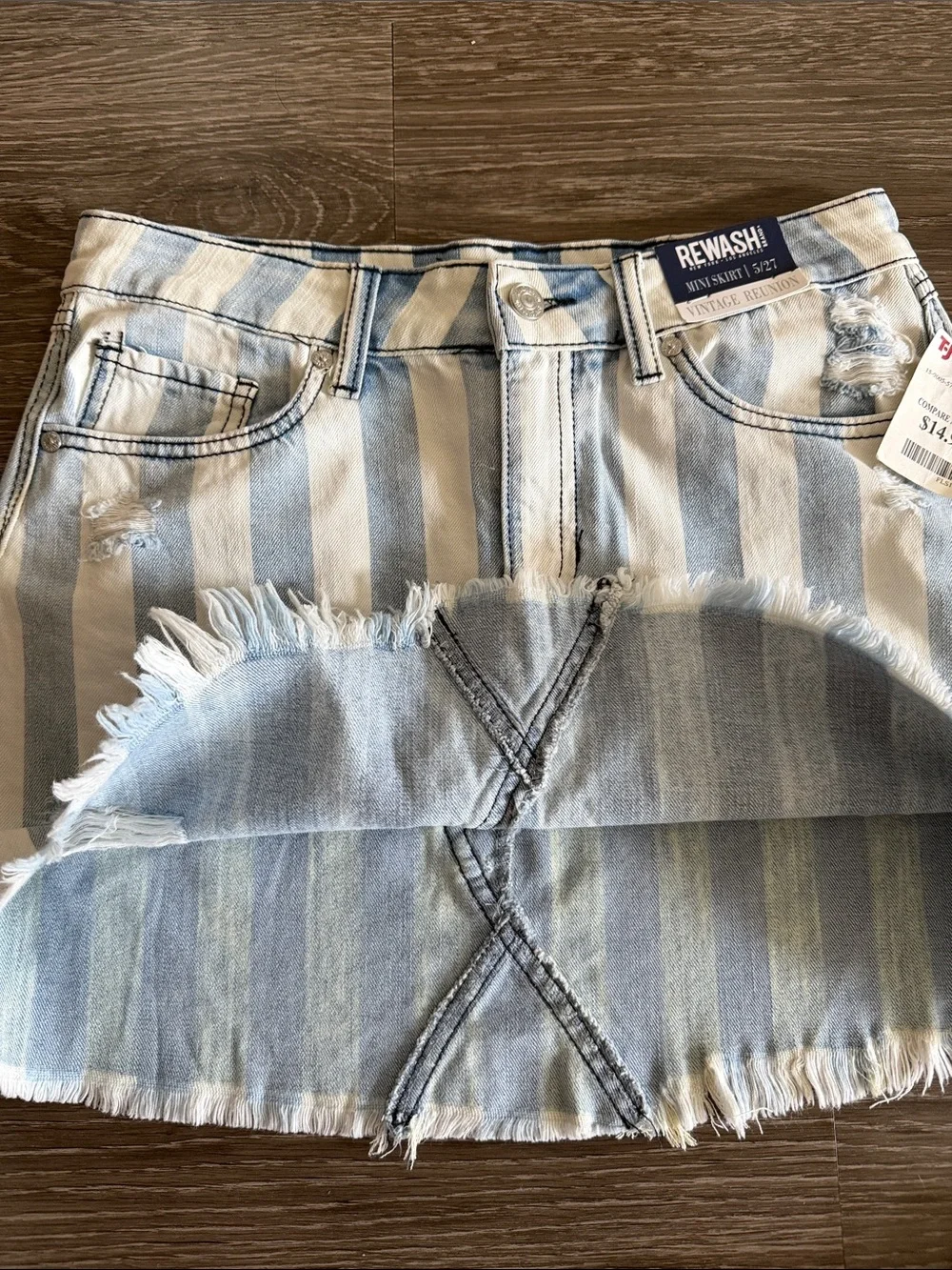 Rewash striped denim